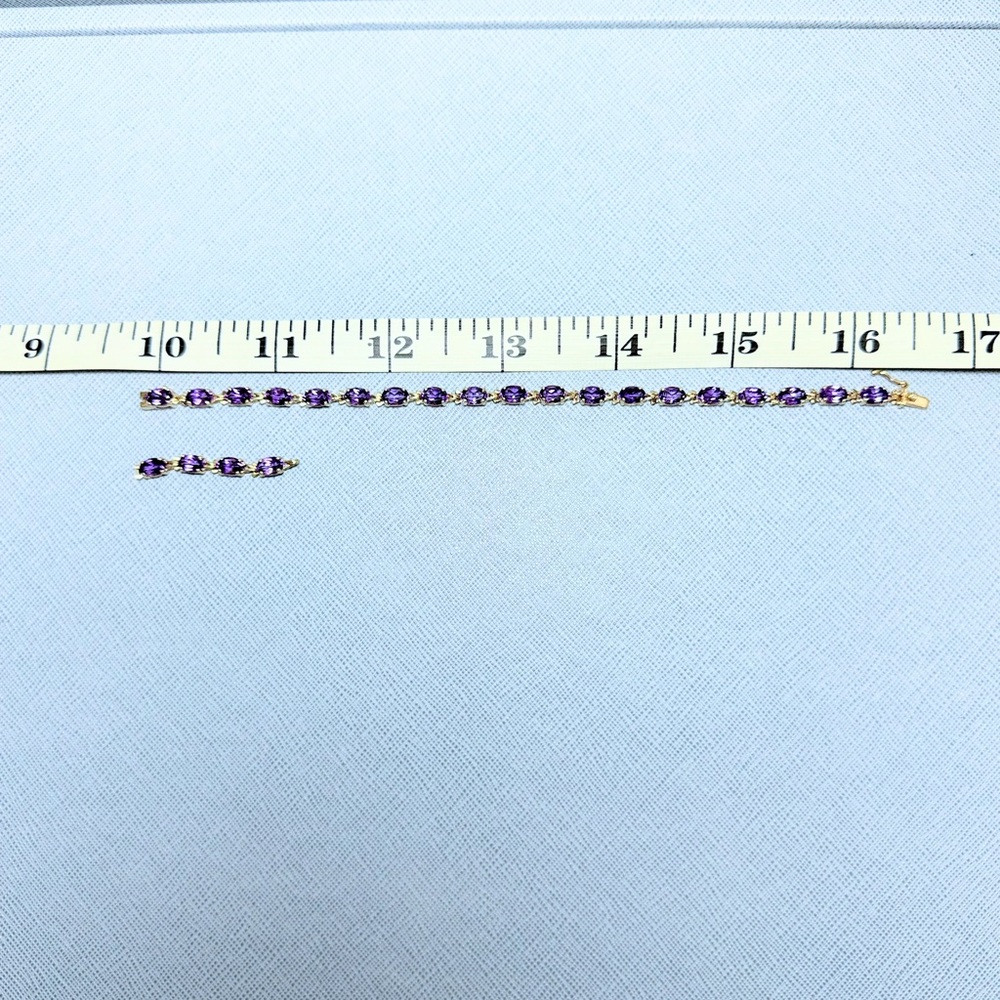 Amethyst Tennis Bracelet, 14k Yellow Gold - Picture 11 of 15